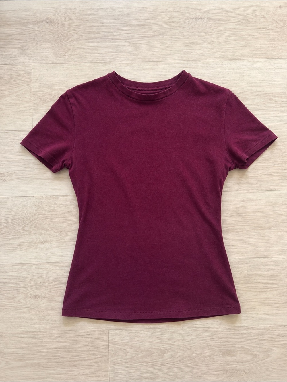 SKIMS Women's Cotton Jersey Crewneck T-Shirt — Berry